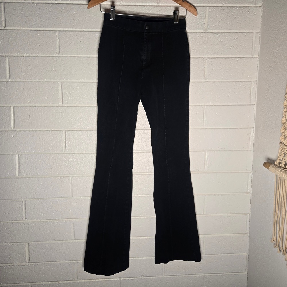 GAP Womens Stretch Flare‎ Pants Seam Front High Rise 2 Tall Long Office Goth